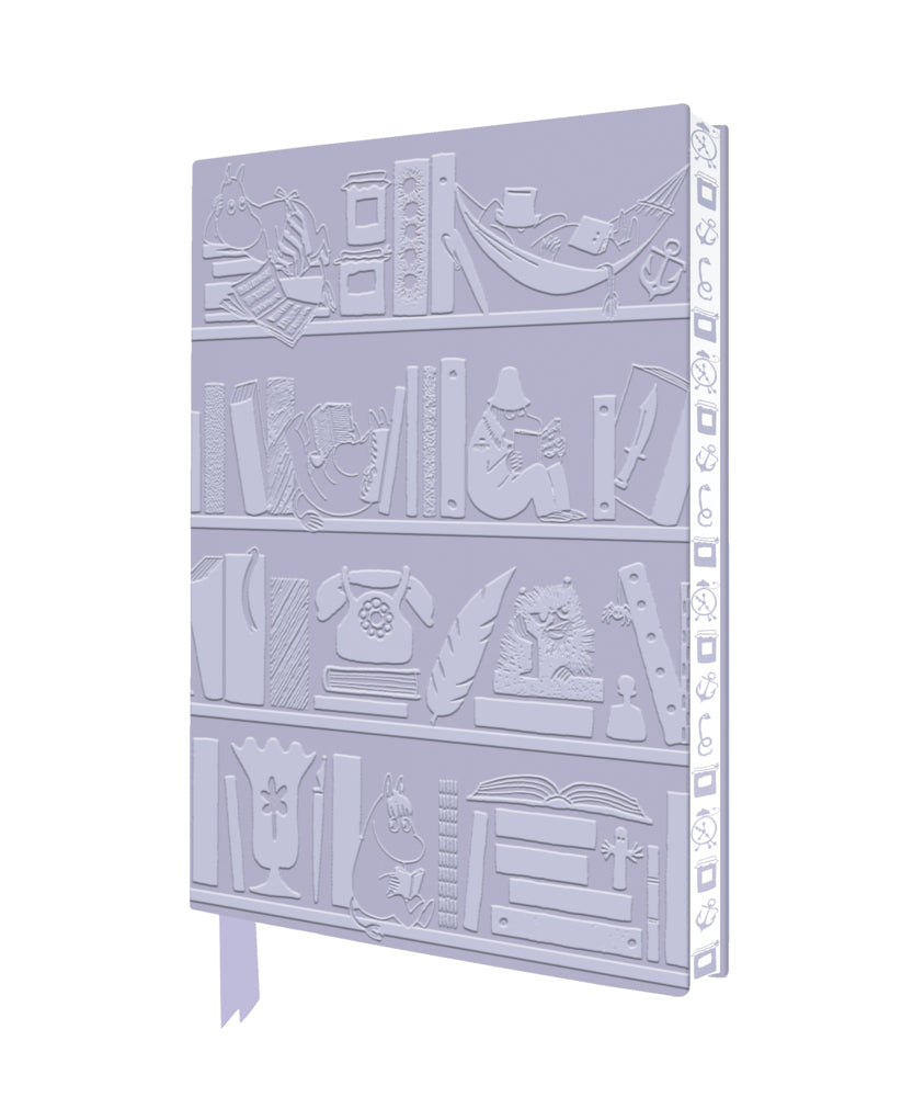 Exquisit Premium Notizbuch DIN A5: Tove Jansson, Mumin Bücherregal Lila (Flame Tree Publishing)