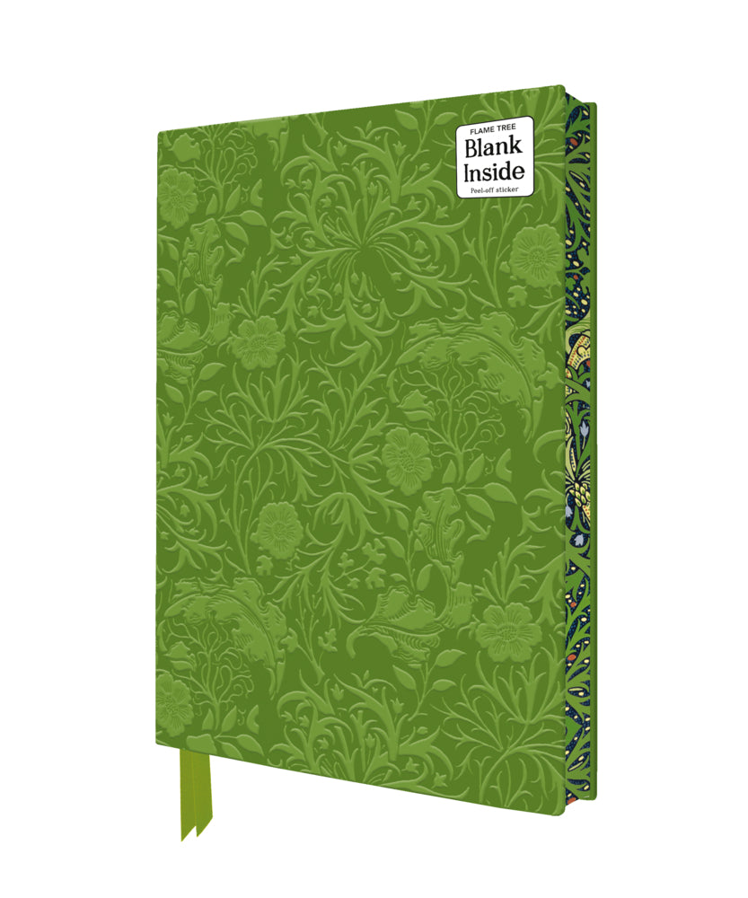 Exquisit Premium Notizbuch Blank DIN A5: William Morris, Meeresalgen Tapetendesign (Flame Tree Publishing)