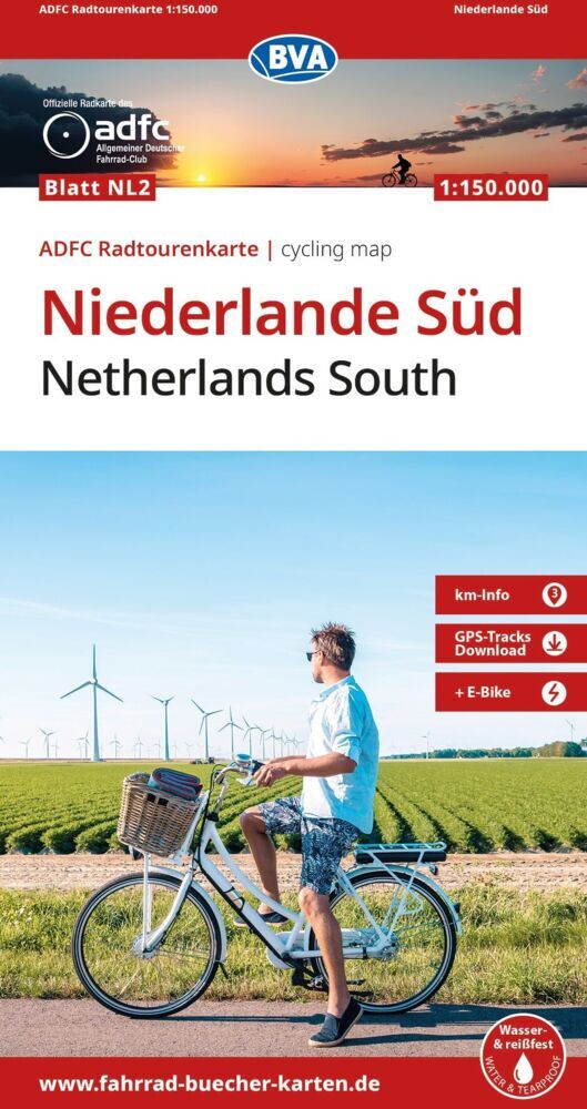 BVA ADFC Radtourenkarte Niederlande Süd, mit Knotenpunkten 1:150.000