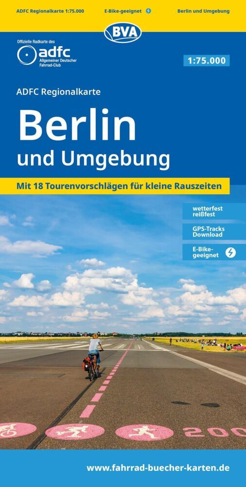 BVA ADFC Regionalkarte Berlin und Umgebung, mit Knotenpunkten 1:75.000