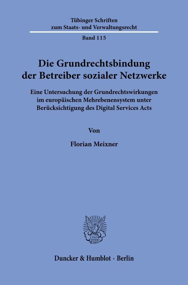 Die Grundrechtsbindung der Betreiber sozialer Netzwerke (Florian Meixner)