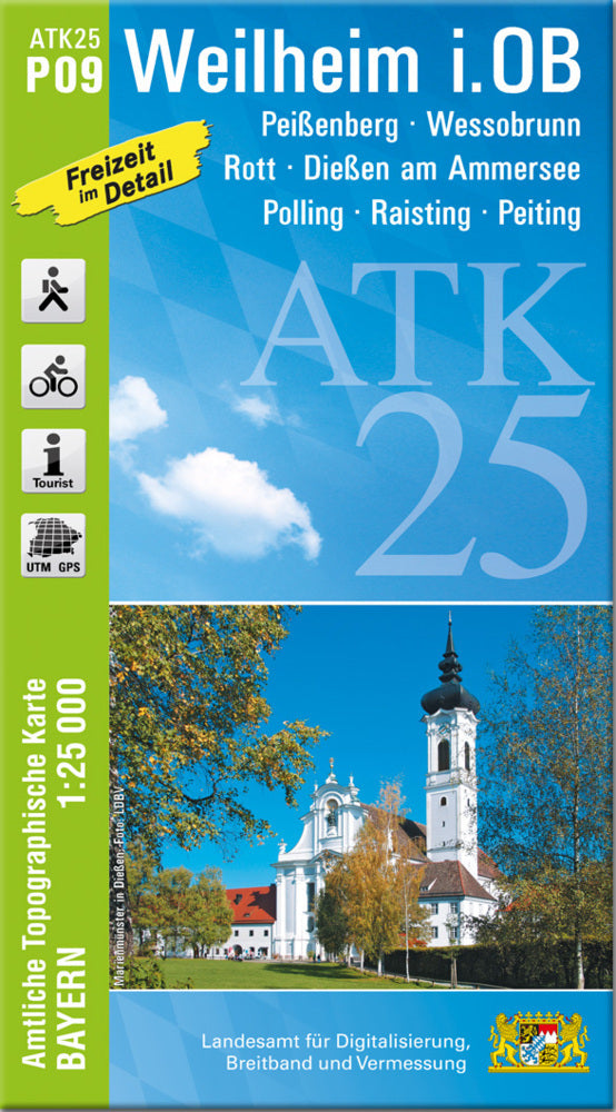 ATK25-P09 Weilheim i.OB (Amtliche Topographische Karte 1:25000) (Breitband Und Vermessung, Bayern Landesamt Für Digitalisierung)