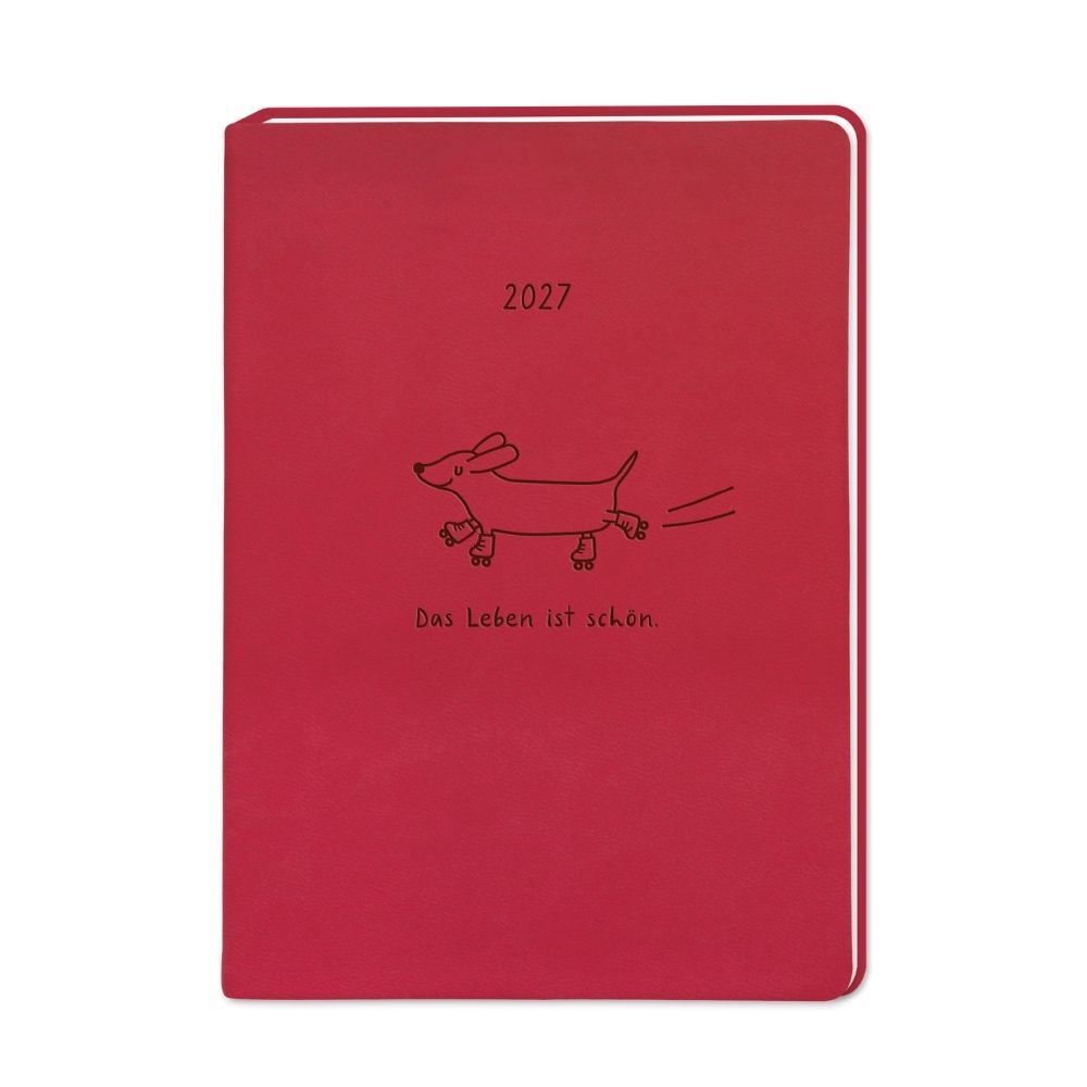 Terminplaner Lederlook 2027 Rot