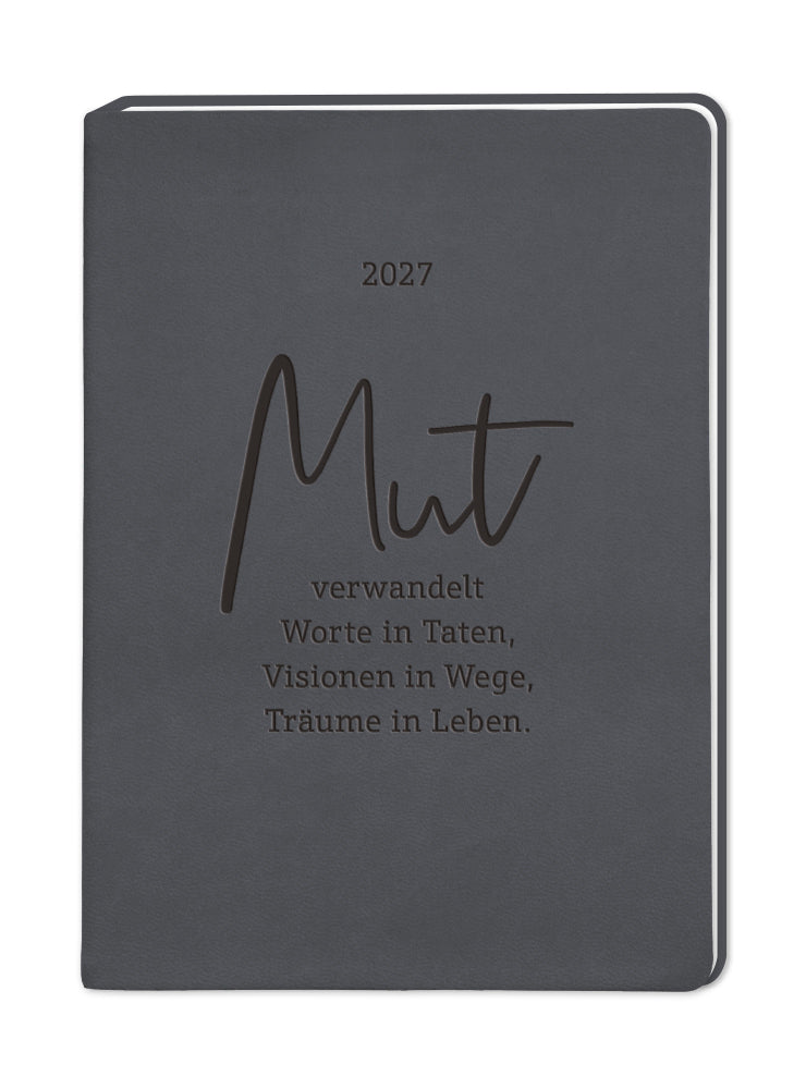 Terminplaner Lederlook 2027 Schwarz