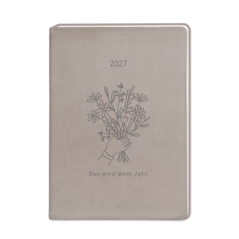 Terminplaner Lederlook 2027 Taupe