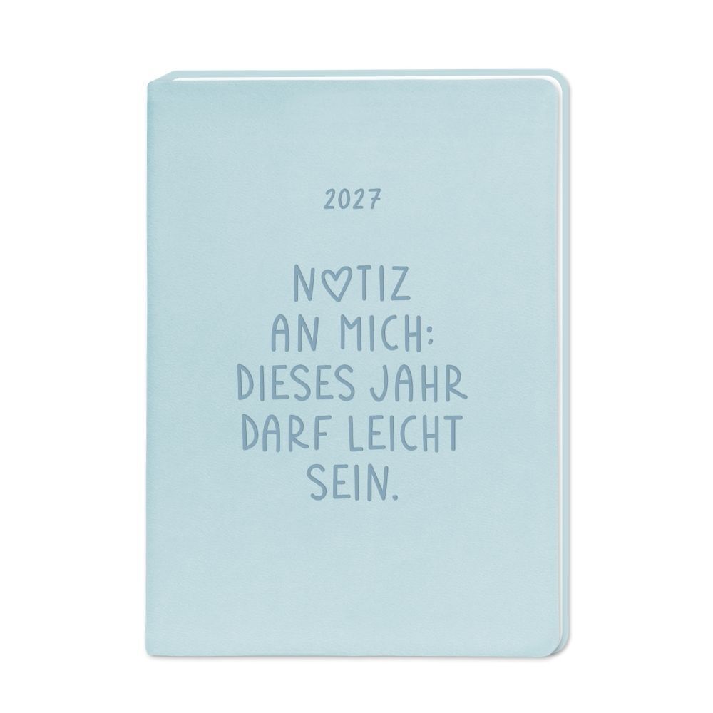 Terminplaner Lederlook 2027 Hellblau