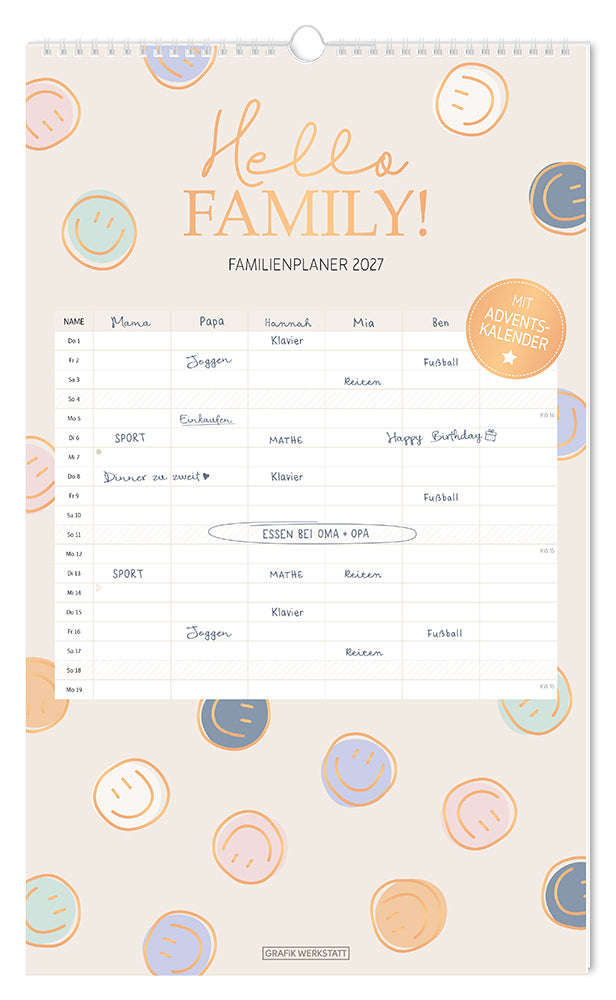 Familienplaner 2027 Hello Family!