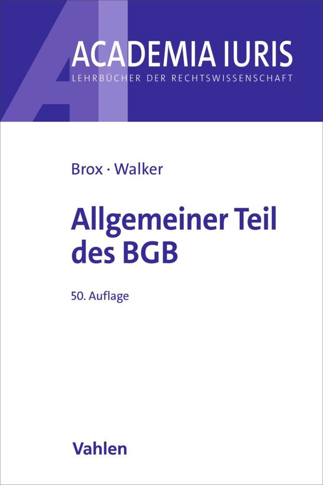 Allgemeiner Teil des BGB (Hans Brox)