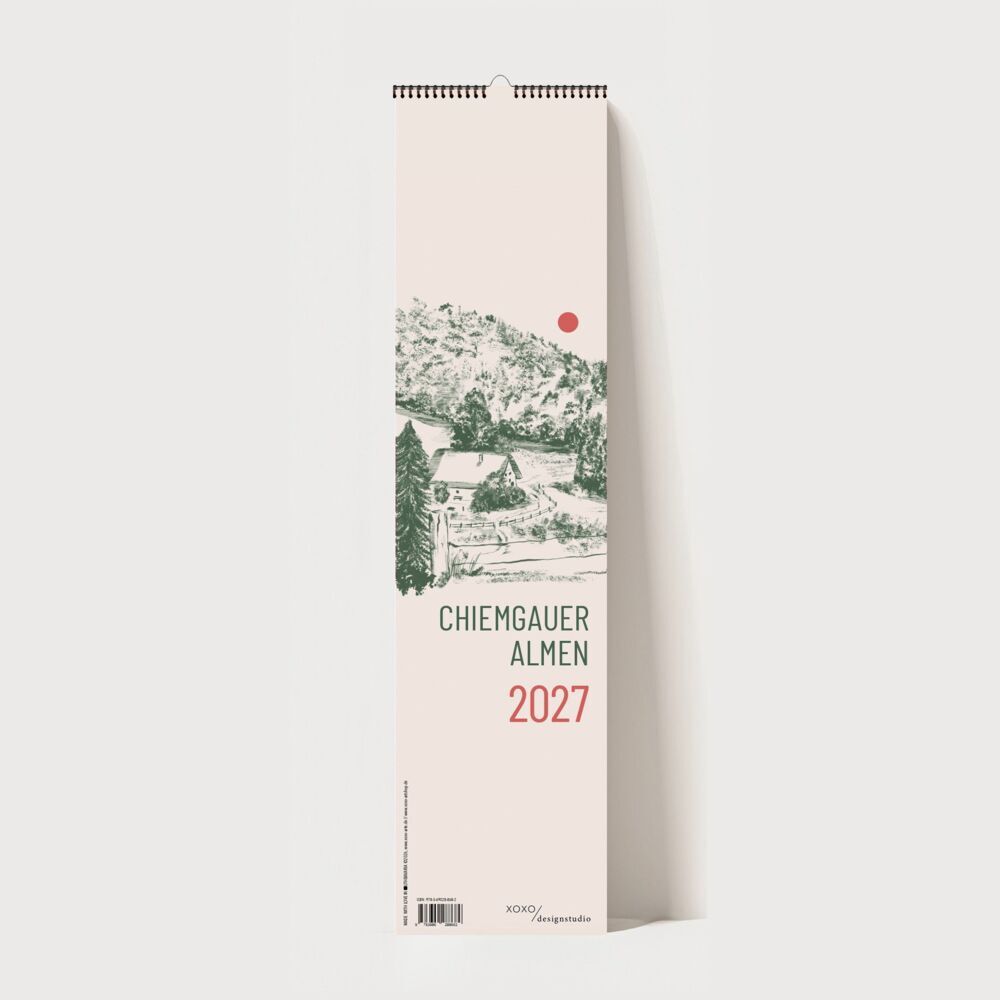 Küchenkalender 2027 - Chiemgauer Almen | Handgezeichneter Wandkalender mit 12 Almen | Illustrativer Monatskalender (Anja Garschhammer)