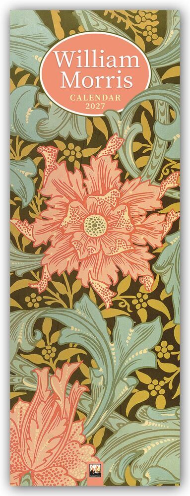 William Morris - Slimline-Kalender 2027 - Original Flame Tree Publishing-Kalender Slimeline [Kalender] (Flame Tree Publishing)