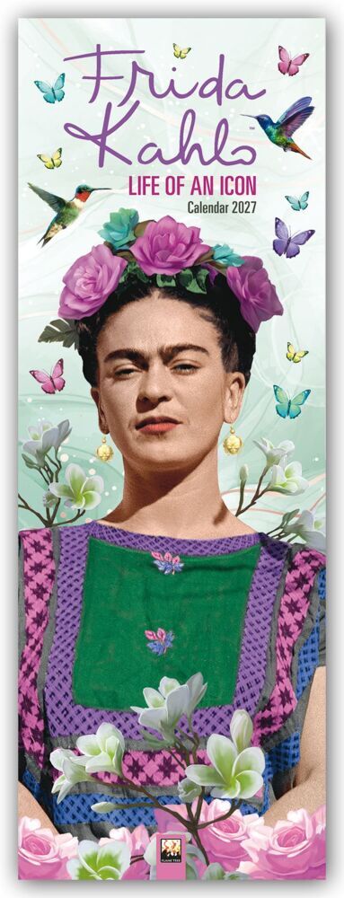 Frida Kahlo - Life of an Icon - Slimline-Kalender 2027 - Original Flame Tree Publishing-Kalender Slimeline [Kalender] (Flame Tree Publishing)