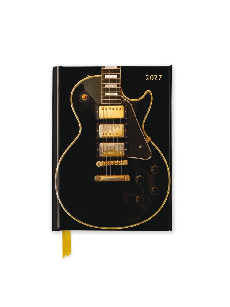 Black Gibson Guitar - Schwarze Gibson Gitarre - Taschenkalender 2027 (Flame Tree Publishing)