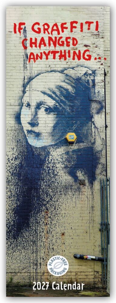 Banksy - If Graffiti Changed Anything 2027 - Slimline-Kalender (Carousel Calendar)