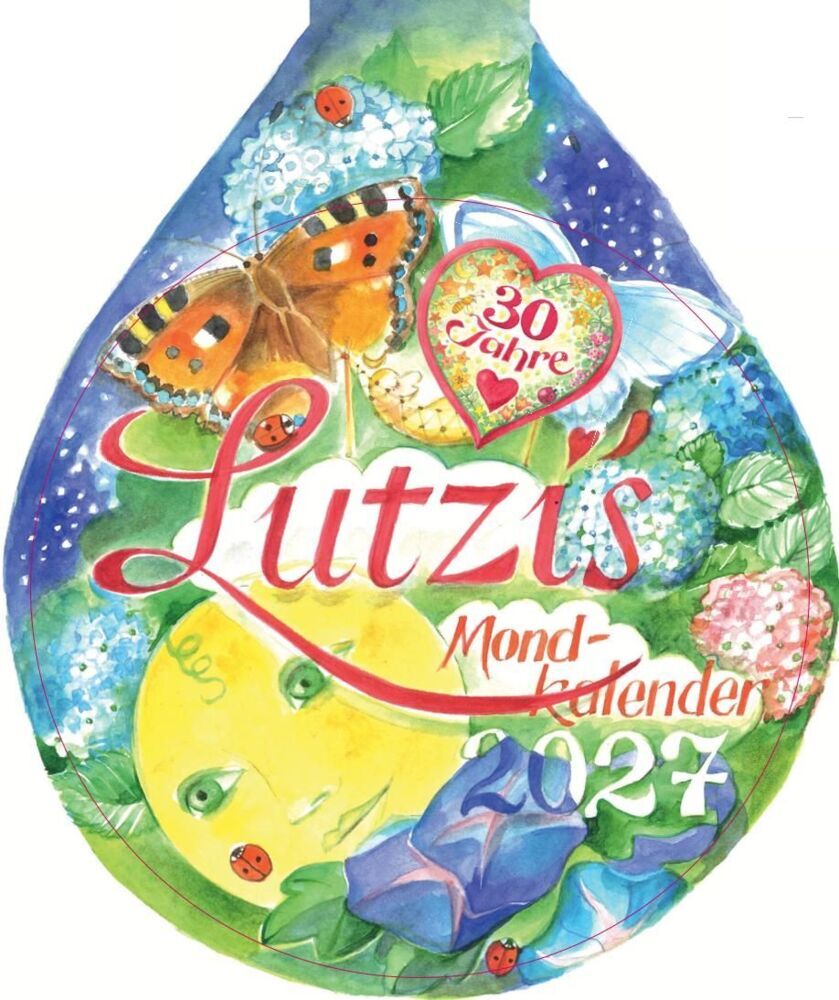 Lutzis Mondkalender rund Ø 16cm (Tagesabreisskalender) 2027 (Andrea Lutzenberger)