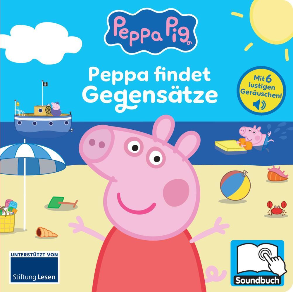 Peppa Pig - Peppa findet Gegensätze - Pappbilderbuch mit 6 integrierten Sounds - Soundbuch für Kinder ab 18 Monaten - Peppa Wutz (Oliver Bieber)