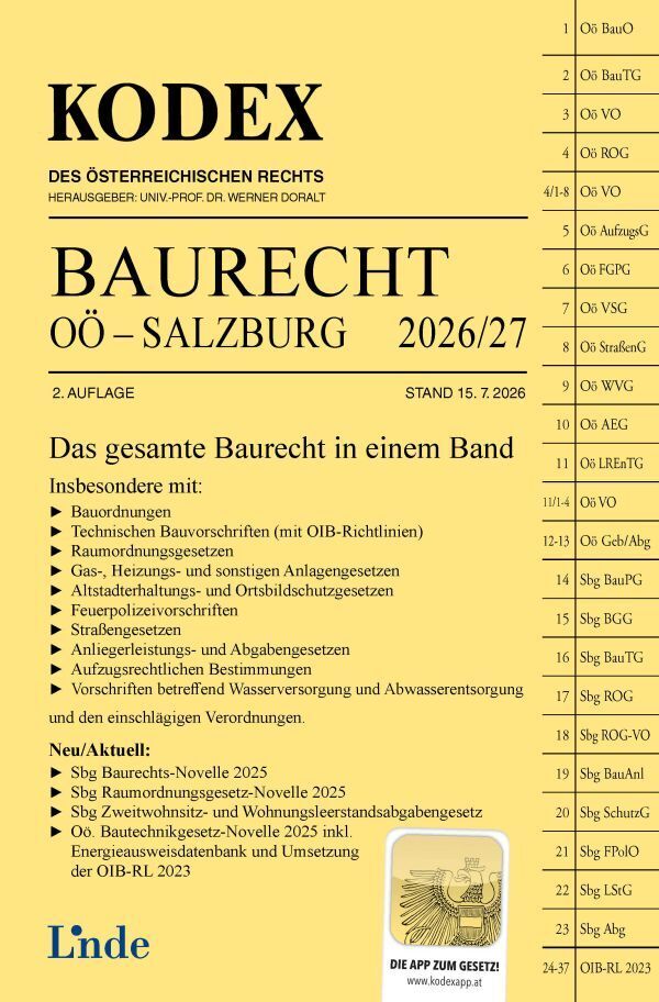 KODEX Baurecht OÖ - Salzburg 2026/27 (Dietmar Umdasch)