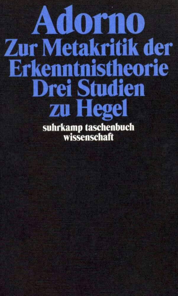 Zur Metakritik der Erkenntnistheorie (Theodor W. Adorno)
