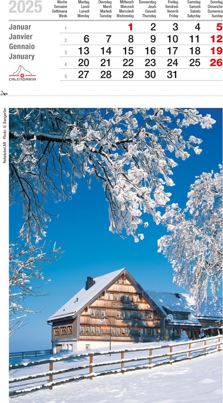 Helvetia Postkartenkalender 2025