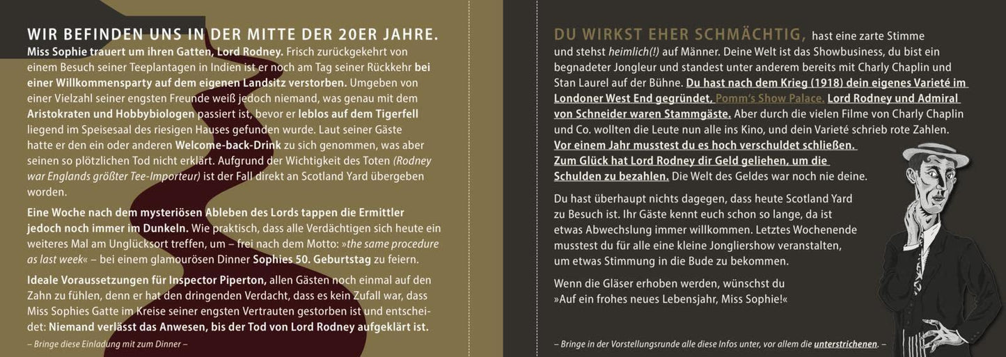 Interaktives Krimi-Dinner-Buch: Dinner for One