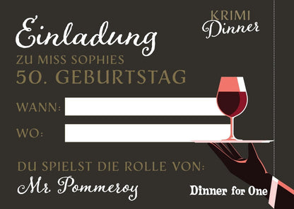 Interaktives Krimi-Dinner-Buch: Dinner for One
