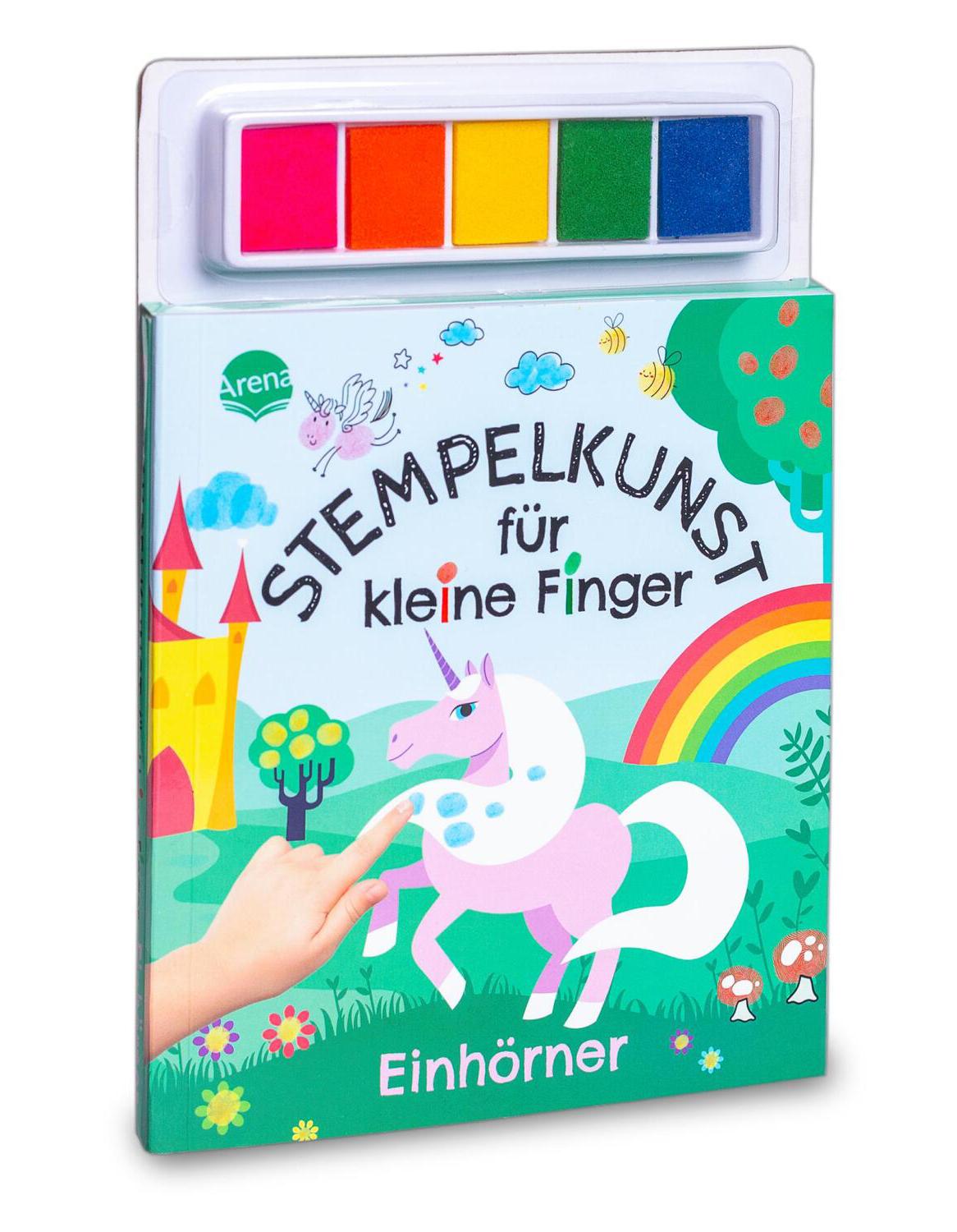 Stempelkunst für kleine Finger. Einhörner