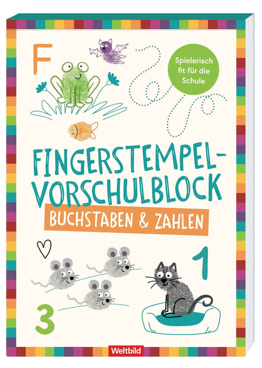 Fingerstempelblock Zahlen & Buchstaben