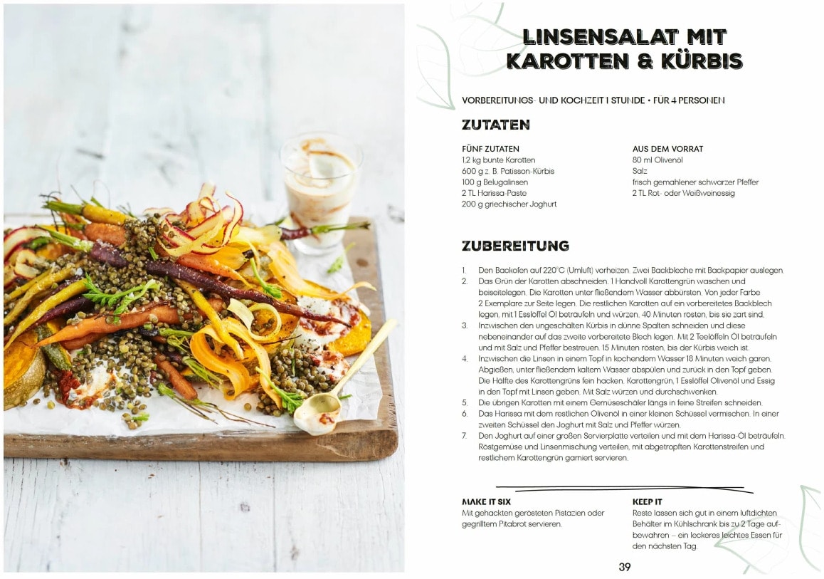 Lecker vegetarisch mit nur 5 Zutaten - schnelle, preiswerte und gesunde Rezepte