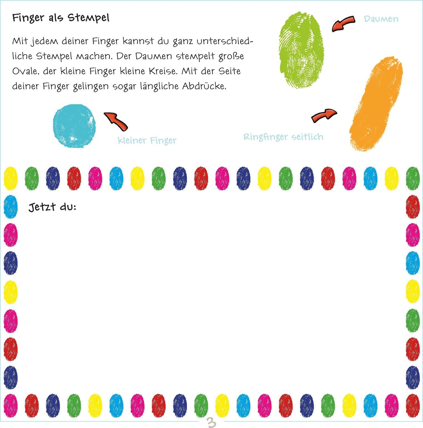 Fingerstempeln. Bastelblock Ostern