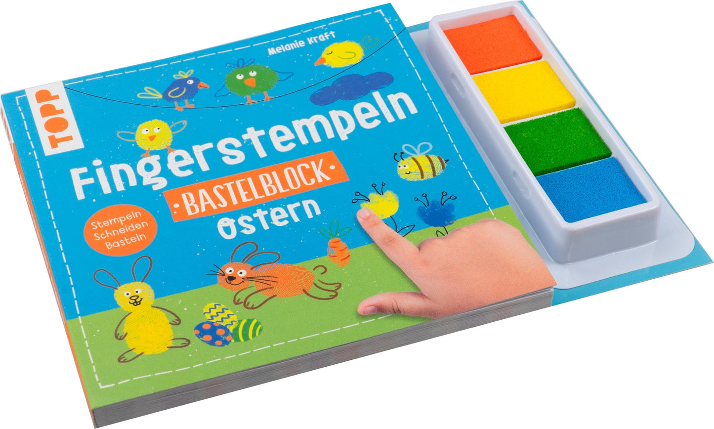 Fingerstempeln. Bastelblock Ostern
