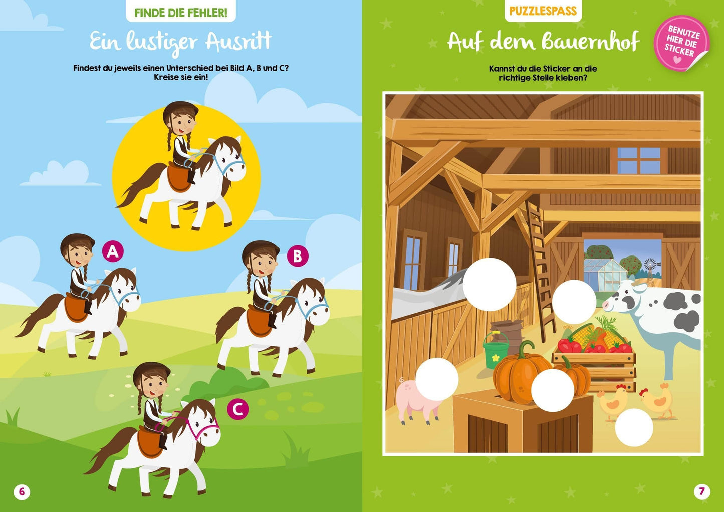 XXL Glitzer-Sticker-Spass - Ponyhof und Feenzauber