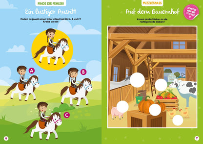 XXL Glitzer-Sticker-Spass - Ponyhof und Feenzauber