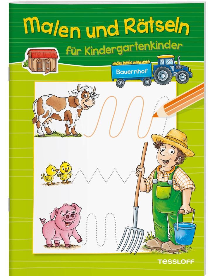 Malen und Rätseln für Kindergartenkinder. Bauernhof