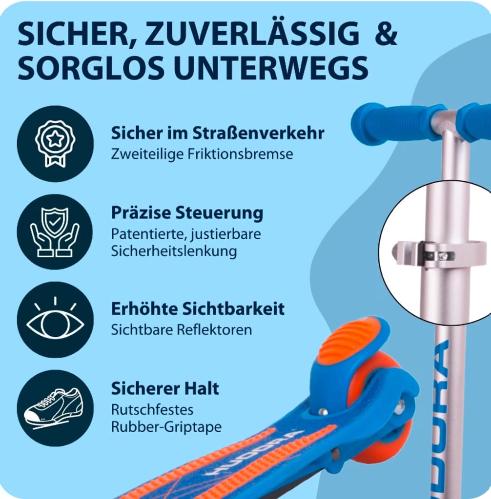 Hudora Kinder-Scooter FLITZKIDS 2.0 in blau