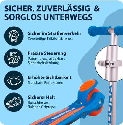 Hudora Kinder-Scooter FLITZKIDS 2.0 in blau