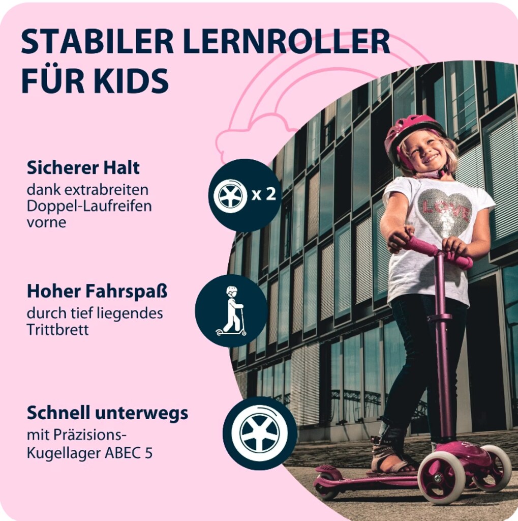 Scooter FLITZKIDS 2.0 SKATE WONDERS in rosa/hellblau