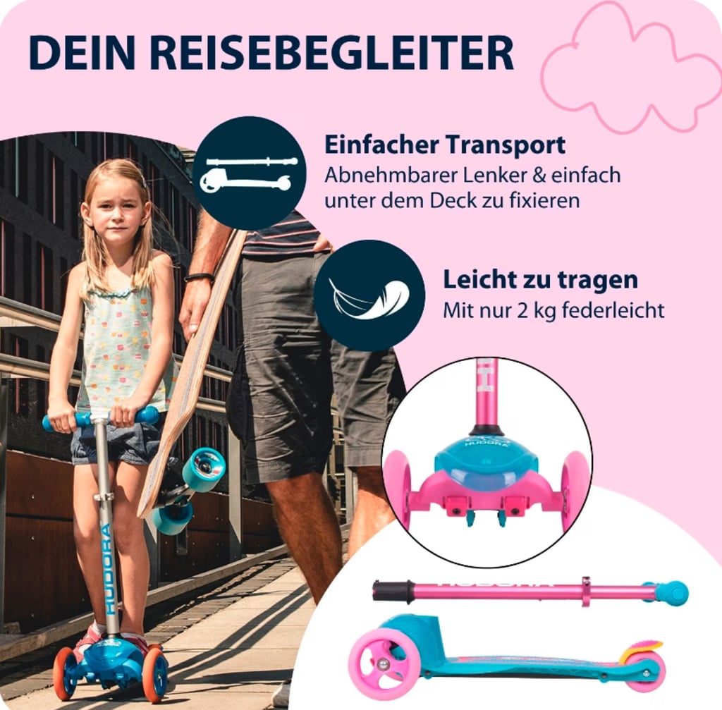 Scooter FLITZKIDS 2.0 SKATE WONDERS in rosa/hellblau