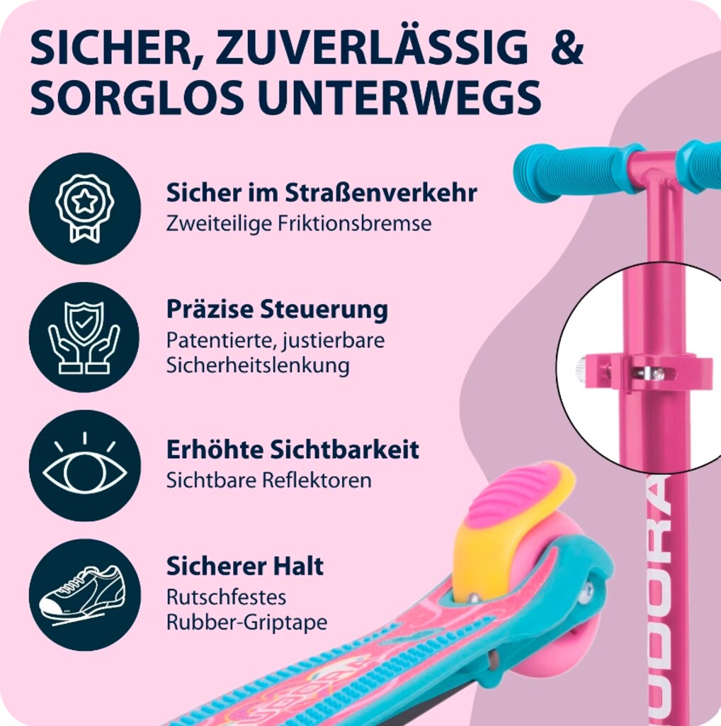 Scooter FLITZKIDS 2.0 SKATE WONDERS in rosa/hellblau