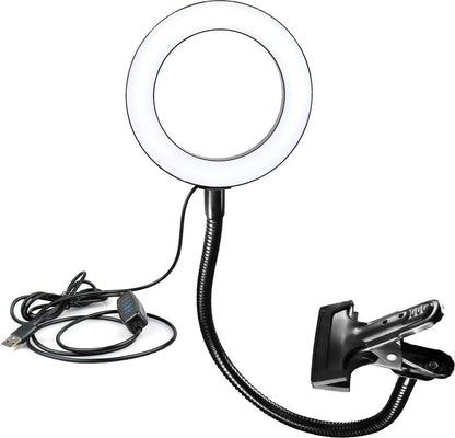 Improovv LED-Ringlicht 16cm, mit Klemmhalter und Kabelfernbedienung
