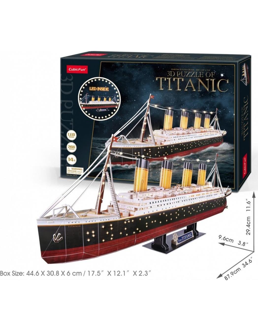 3D Puzzle Titanic mit LED Beleuchtung / 266 teilig