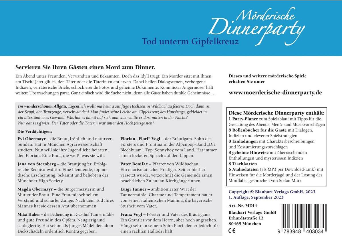 Blaubart Mörderische Dinnerparty - Tod unterm Gipfelkreuz