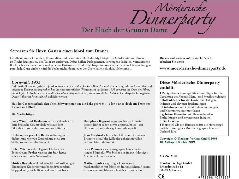 Blaubart Mörderische Dinnerparty -  Der Fluch der Grünen Dame