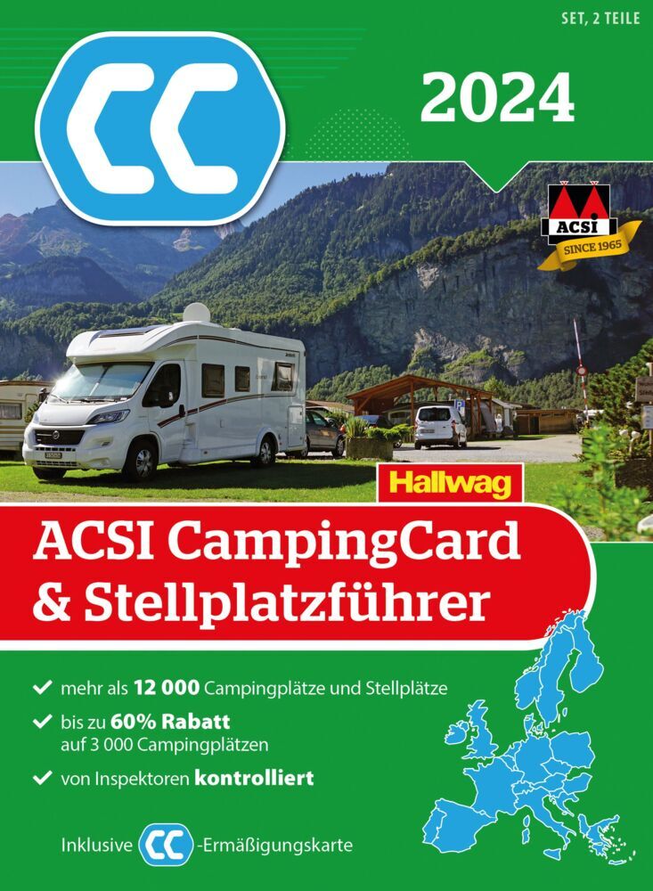 Hallwag Kümmerly+Frey HV ACSI CampingCard&Stellplatzführer (Deutsch, 2024, Hallwag, ACSI)