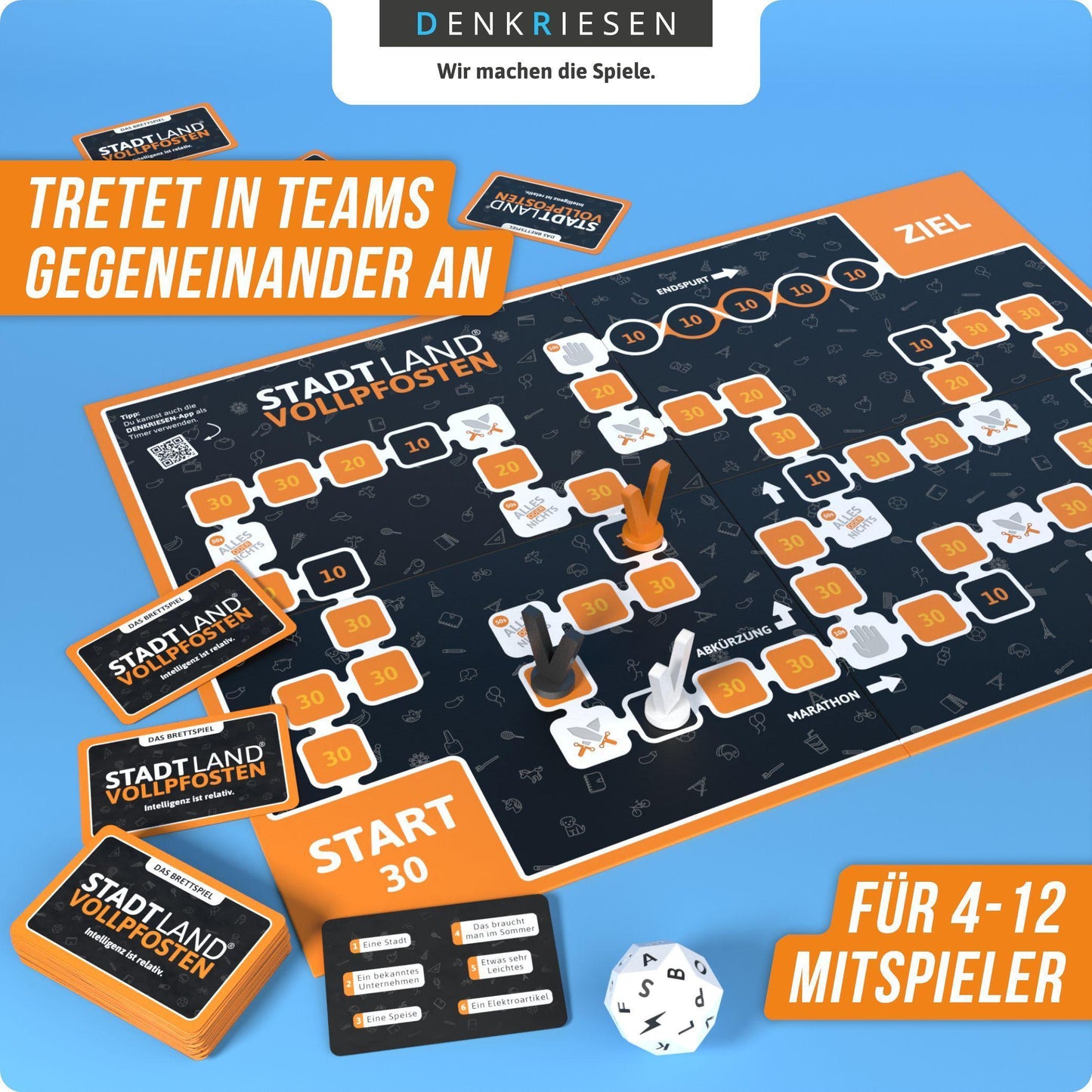 Denkriesen - STADT LAND VOLLPFOSTEN® - Brettspiel - Intelligenz ist relativ