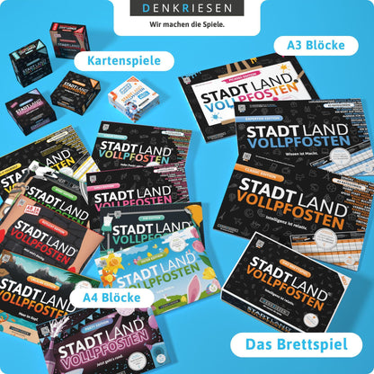 Denkriesen - STADT LAND VOLLPFOSTEN® - Brettspiel - Intelligenz ist relativ