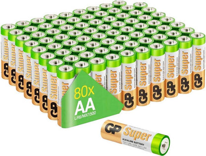AA Batterie GP Alkaline Super, Mignon LR06,  1,5V, 80 Stück