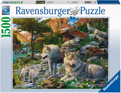 Ravensburger Puzzle 16598 - Wolfsrudel im Frühlingserwachen - 1500 Teile Puzzle für Erwachsene und Kinder ab 14 Jahren