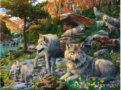 Ravensburger Puzzle 16598 - Wolfsrudel im Frühlingserwachen - 1500 Teile Puzzle für Erwachsene und Kinder ab 14 Jahren