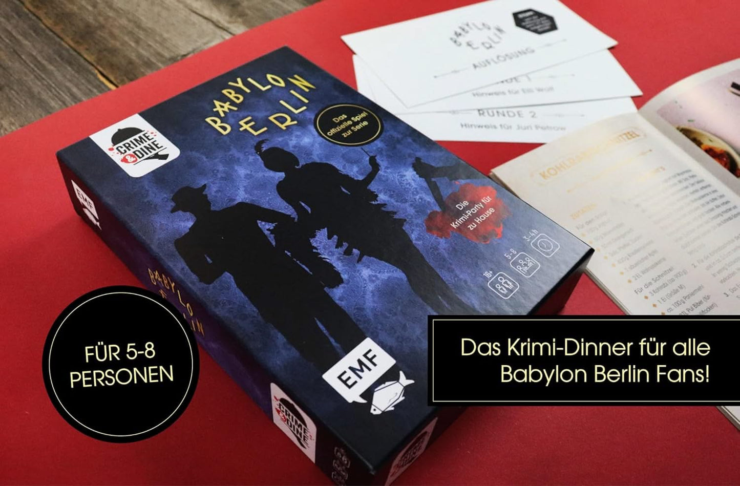 Edition Fischer Crime & Dine - Das Krimi-Dinner-Set: Babylon Berlin - Das offizielle Spiel zur Serie! (Deutsch, 2022, Business Elephant Paperdice Solutions GmbH)