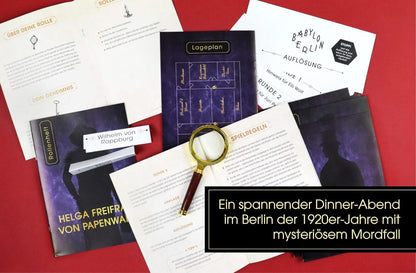 Edition Fischer Crime & Dine - Das Krimi-Dinner-Set: Babylon Berlin - Das offizielle Spiel zur Serie! (Deutsch, 2022, Business Elephant Paperdice Solutions GmbH)