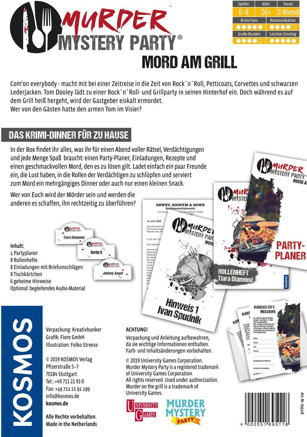 Kosmos Murder Mystery Party - Mord am Grill